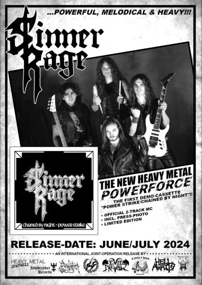 Sinner Rage – Power Strike / Chained by Night (Cassette) Tapes Heavy Metal